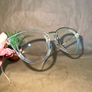 Quay blue print blue lens glasses